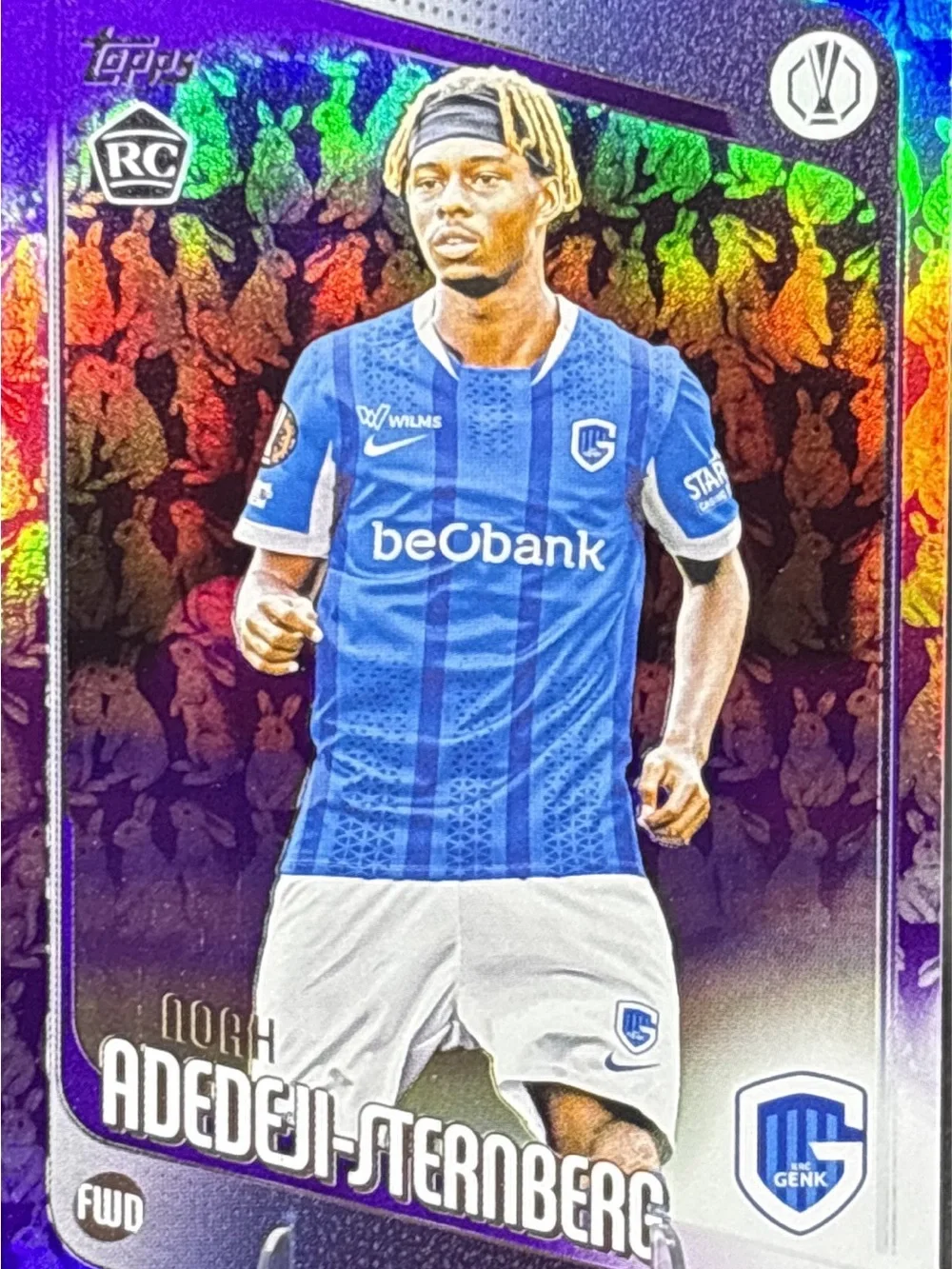 Topps Purple Refractor GENK Noah Adedeji-Sternberg Rookie Soccer Trading Card